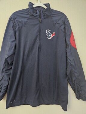 NFL Nike Houston Texans Navy Quarter-Zip Pullover Jacket Size M